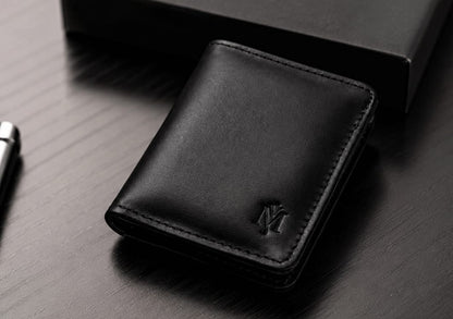 Midnight Edge Handmade Black Leather Wallet for Men