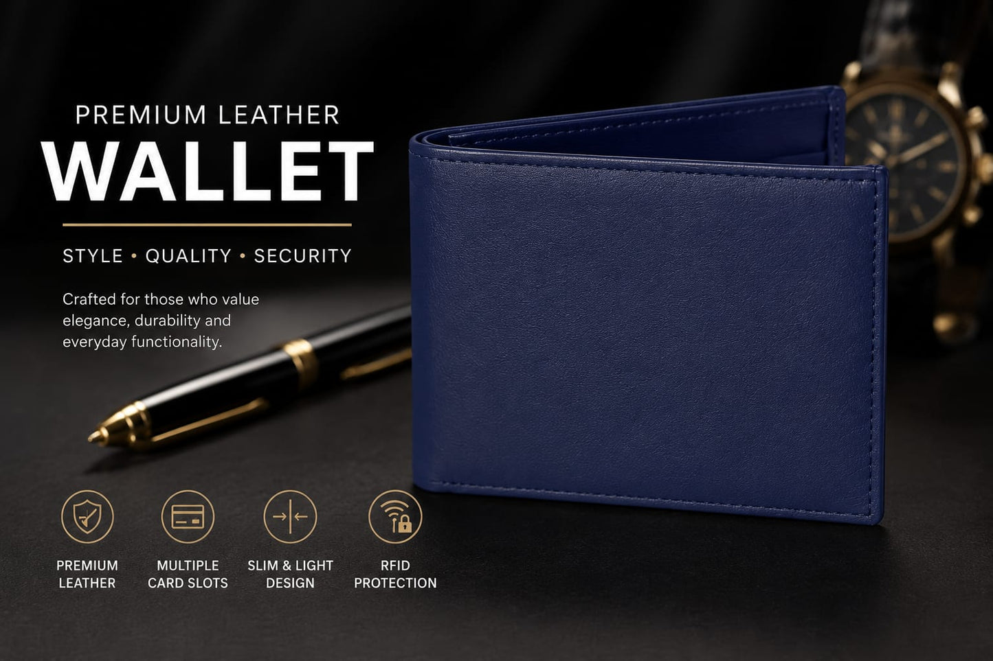 Royal Navy Handmade Leather Wallet for Men